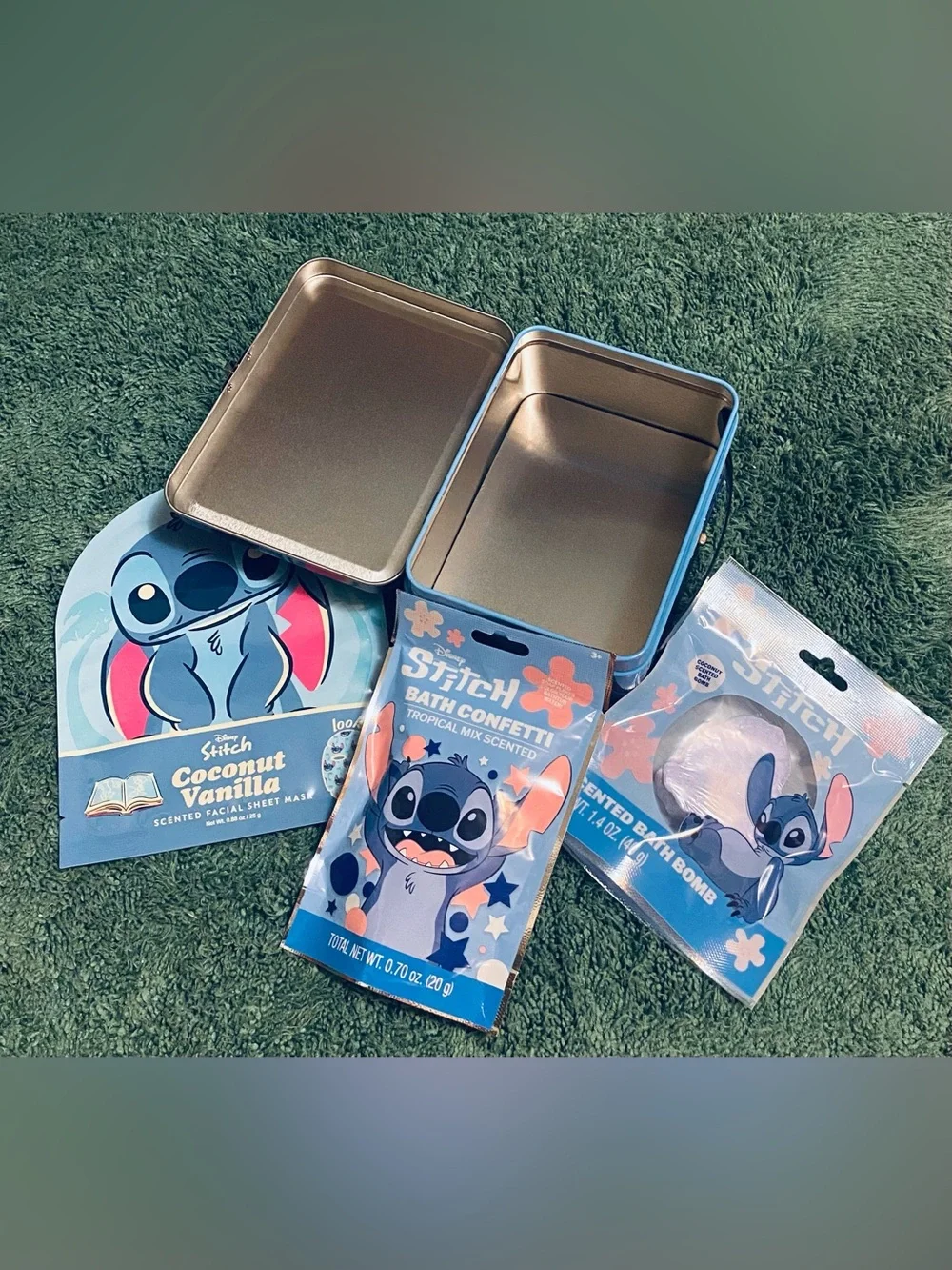 Disney Stitch Metal Container 4 piece Bundle